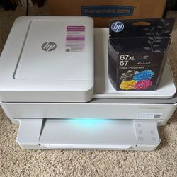 Printer HP Envy 6455e + Color Ink Cartridge