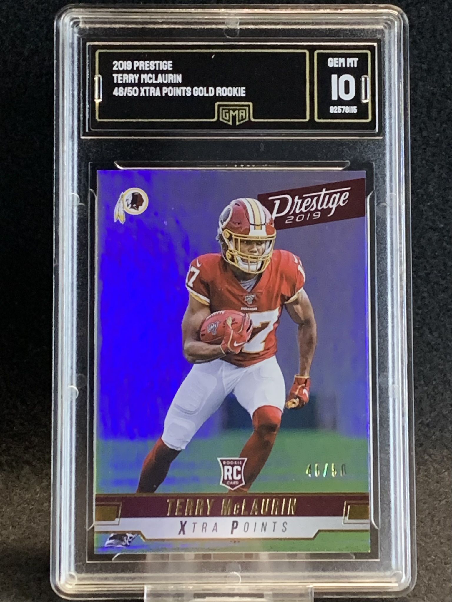 2019 Prestige ๐ฅ Terry Mclaurin ๐ฅ Xtra Points GOLD Rookie 46/50 GMA 10 Mint ๐ - Washington Commanders