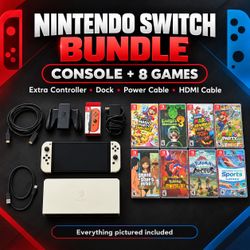 🎮 Nintendo Switch OLED Bundle – 8 Games (Pokemon /GTA) + Accessories