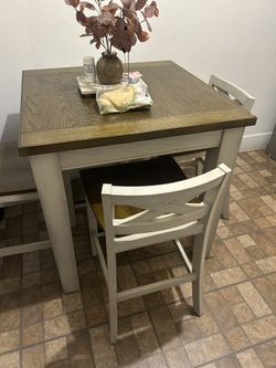 5PC Lindale Counter Table & 4 Chairs,cream