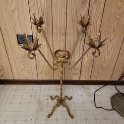 Vintage wrought iron advent candle light stand