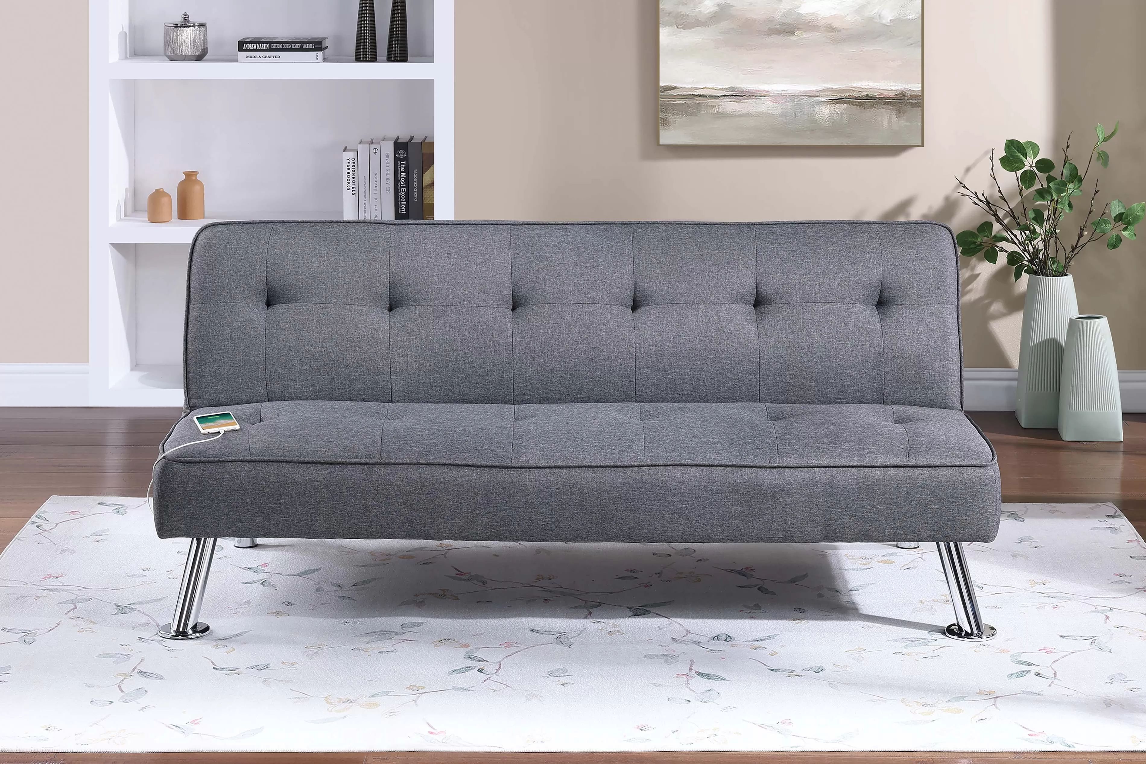 Sofa futon, Adjustable sofa Grey fabric, New Especial price