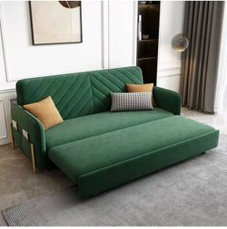 Sectional Sleep Sofa Pull Out Couch,Velvet Convertible for Home | DYPODTEN