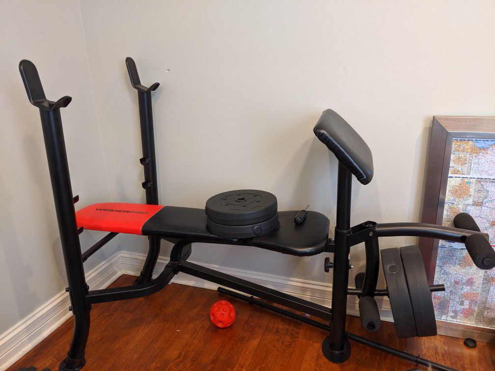 Bench seat with 80lb weight set