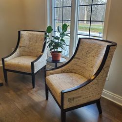 Set Of Elegant Script Armchairs 