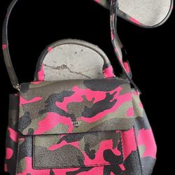Guess Pink Green Camouflage Handbag
