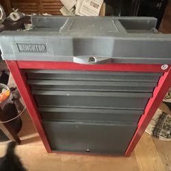 Benchtop Tool Cabinet  4 Drawer On Caster Wheels W/12 Inch Space On Bottom Door