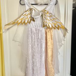 11-15T Angel Costume Dress/wings/ring For Play /Church