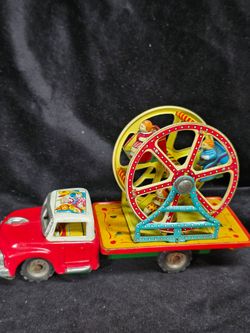 1955 Tin Toy Litho Ferris Wheel Truck Friction TN Japan