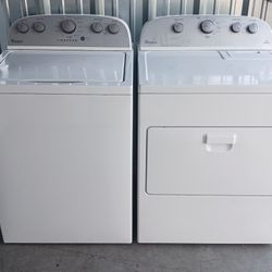 Newer Model Whirlpool High Efficiency Top Load Washer & Electric Dryer Set 