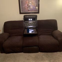 3-Seat Leather Sofa & 2-Seat Leather Chair (Brown)