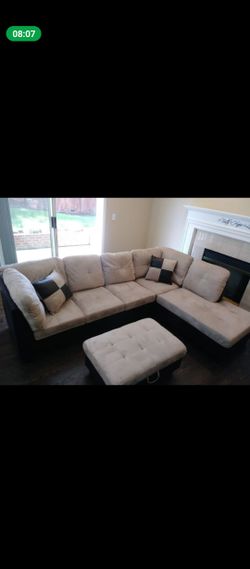 Sectional and ottoman