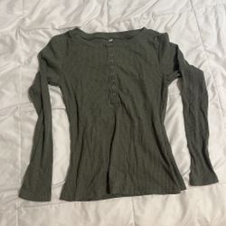 Green Long Sleeve button up shirt