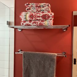 2 Double Towel Bars (32” & 24”) and Shelf