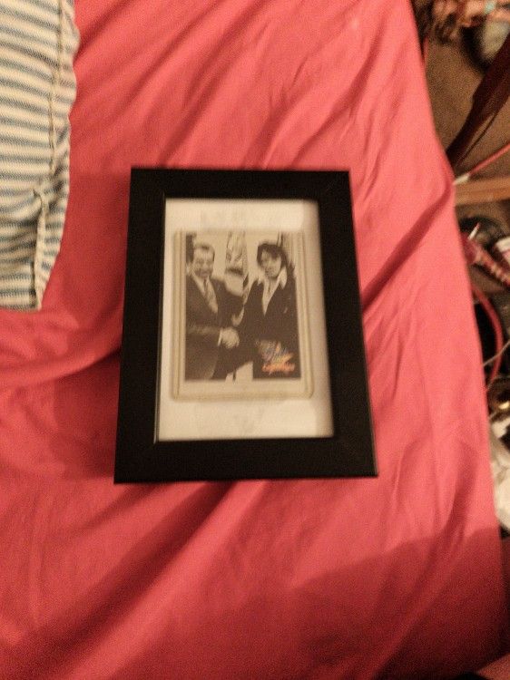 Elvis Card Framed With Nixon 5 X 7
