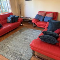 3 Piece Red Couch/love Seat/chair