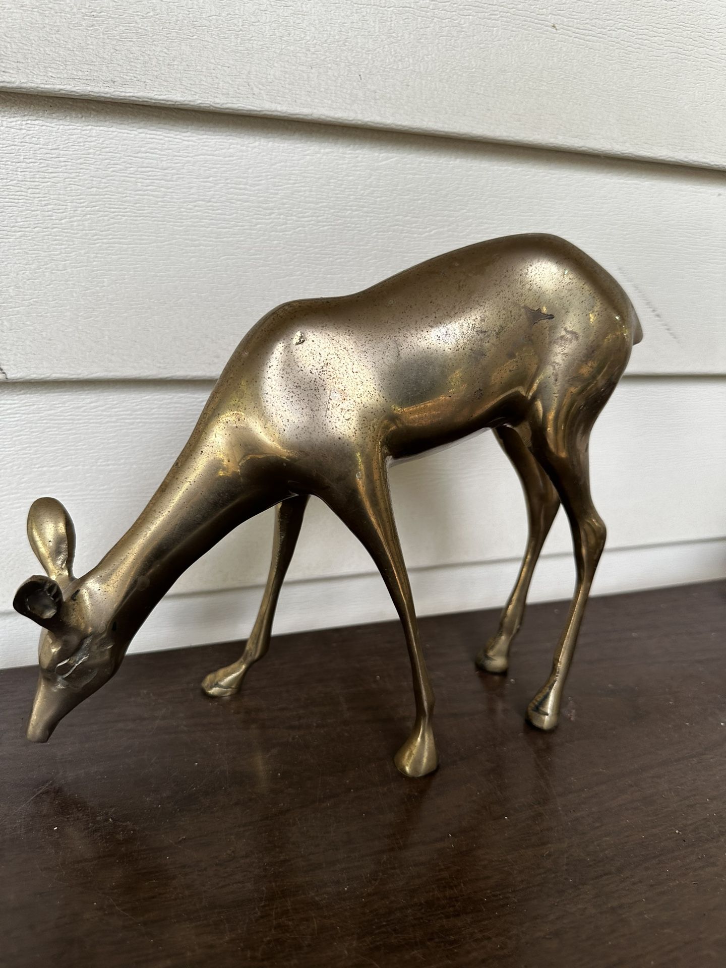 Vintage Large Two Tone Color Deer Bronze Statue Figurine Decor