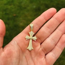 Gold Moissanite Cross