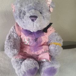 BABW Build a Bear Workshop Lavender Purple 15" Soft Teddy Bear Plush W/ Outfit