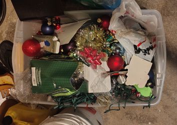 vintage Holiday Time glass ornament set mixed with assorted holiday decor