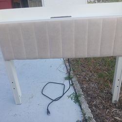 Twin Bed Fram With White/Cream Back Board 