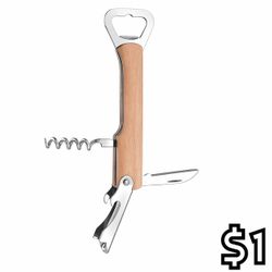 [NEW] Wine Corkscrew & Bottle Opener - Wood Handle