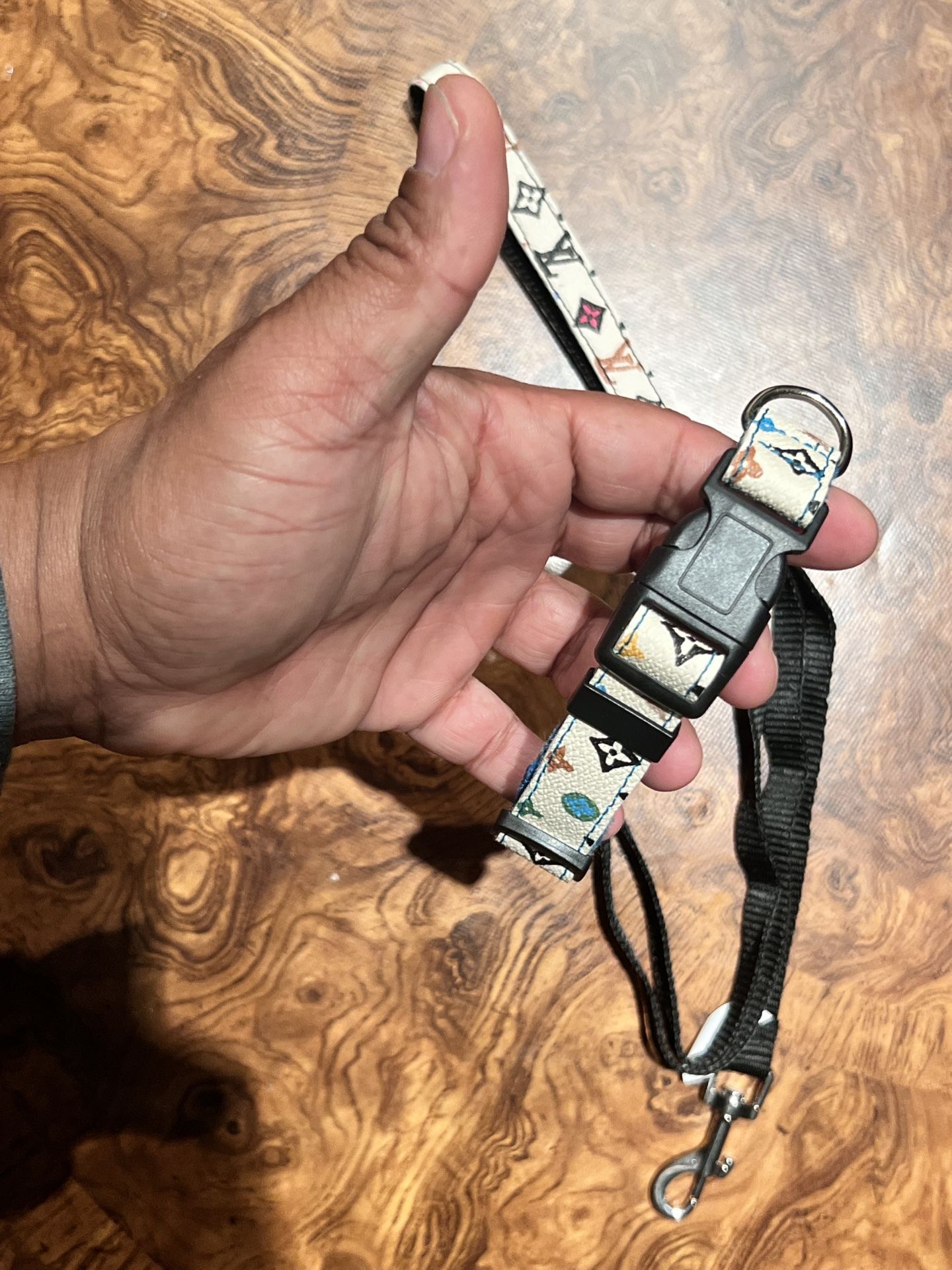 FOR SALE: Custom LV Small/Medium Dog Collar & Leash - $40