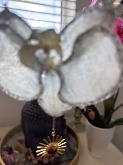 Collar De Orquídea Real Echa A Mano En Resina