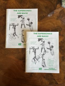 Seattle SuperSonics 1(contact info removed) Program (Autograph Dale Ellis and Alton Lister)