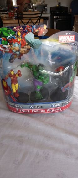Marvel 3 Pack Deluxe Figures. Hulk, Iron Man, Thor, Captain America