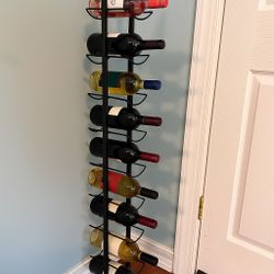 Modern Black Metal Wine Rack – 8-Bottle Vertical freestanding wine holder