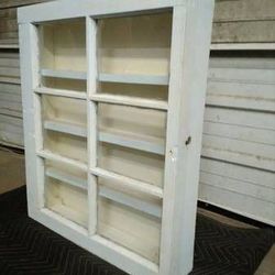 Architectural Salvage Rustic Farmhouse  Blue Window Medicine Cabinet 27x24