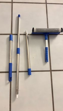 Window Cleaner Tool for Home with 20''-30'' Extension Pole, Squeegee for Car Windshield Cleaning, Glass Washer for Shower Doors, Mirror