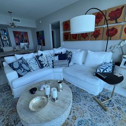 White 6 seater L shape Sofa