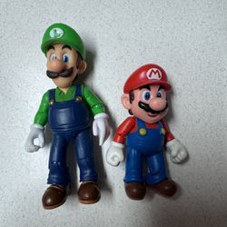 Jakks Nintendo Posable 4” and 3”Action Figures Mario and Luigi 