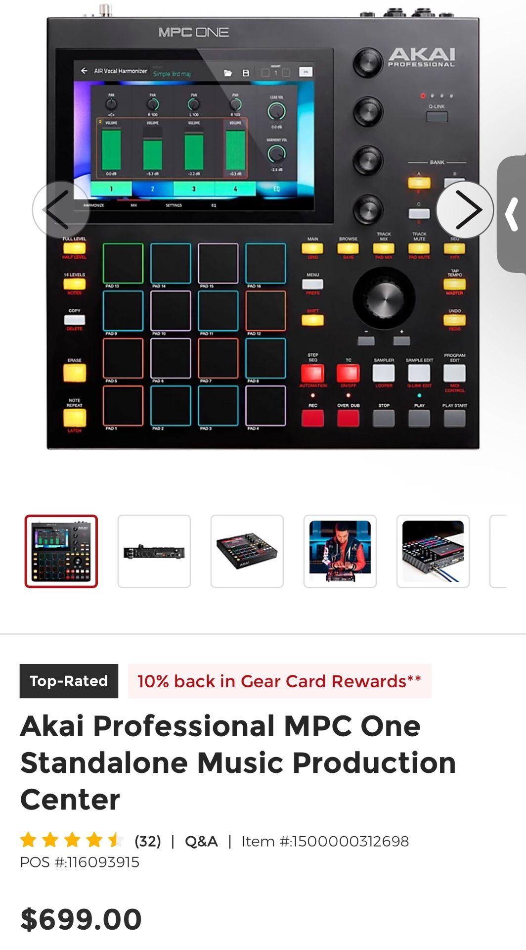 Akai Professional MPC One Standalone Music Production Center
