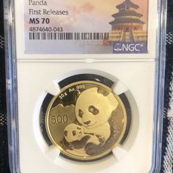 1oz. Gold panda 2019 MS70