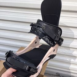  NEW Union Atlas snowboard bindings MEN'S LARGE woodgrain & black