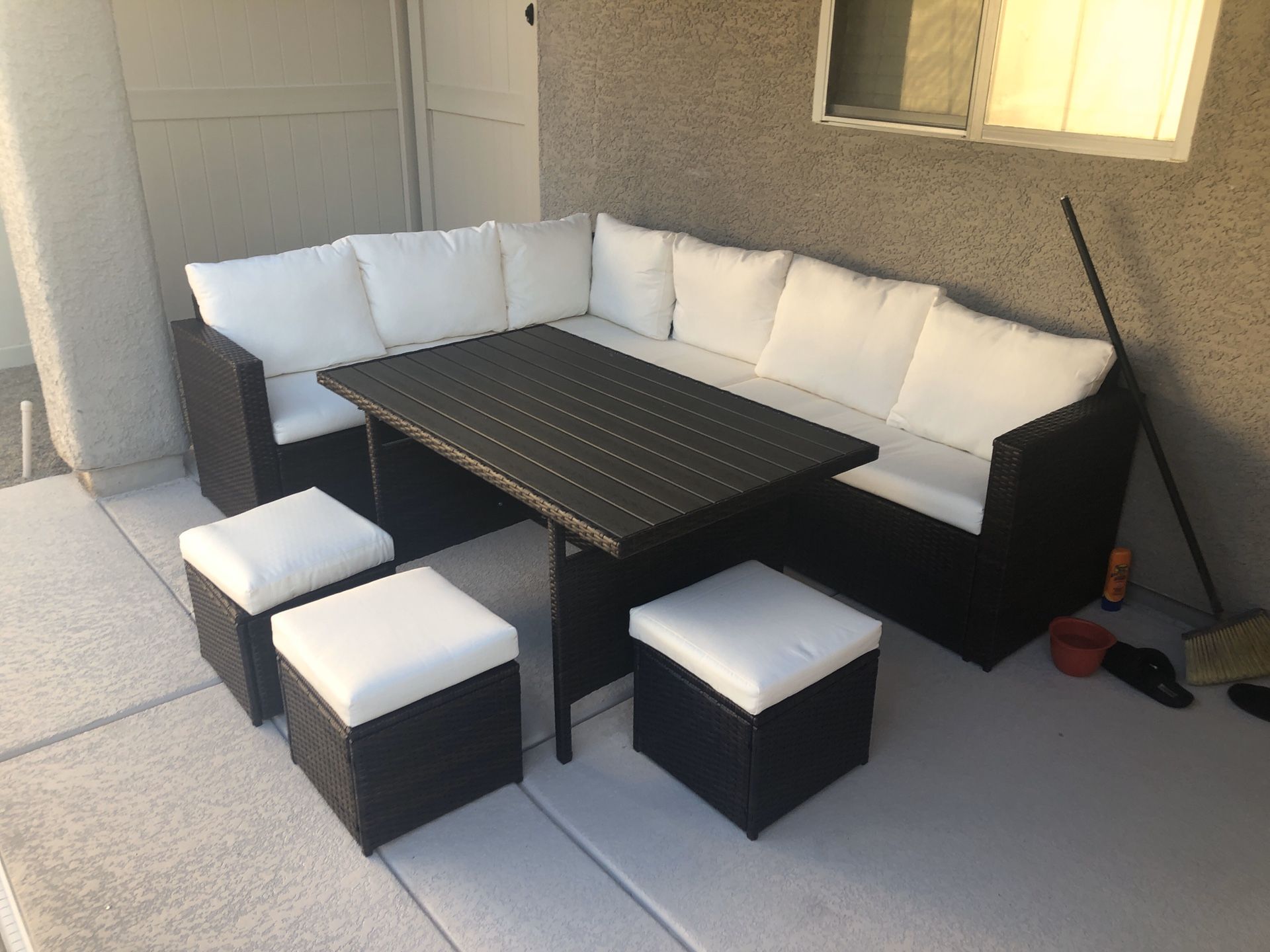 Wisteria Lane Patio Furniture Set, 7 PCS Outdoor Conversion Set All