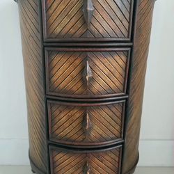 Vintage Curved Wood Dresser – Unique Design, Solid & Stylish