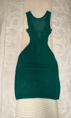 Green Knitted Dress w/ Slit