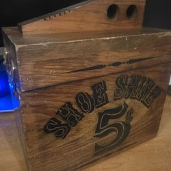 Vintage Wooden Shoe Shine Box
