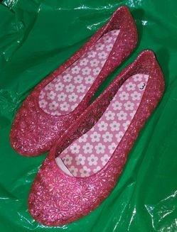 Girls Pink Jellies Shoes Sz 3. New