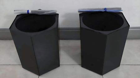 PAIR of 16" (Tall) Black Hexagonal Mobile Planters w Water Monitoring (2 for $60) @ Lasting Creations