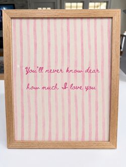Framed Love Quote Print Wall Art