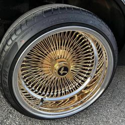 17x9 Player Wire Wheels Center Golds 