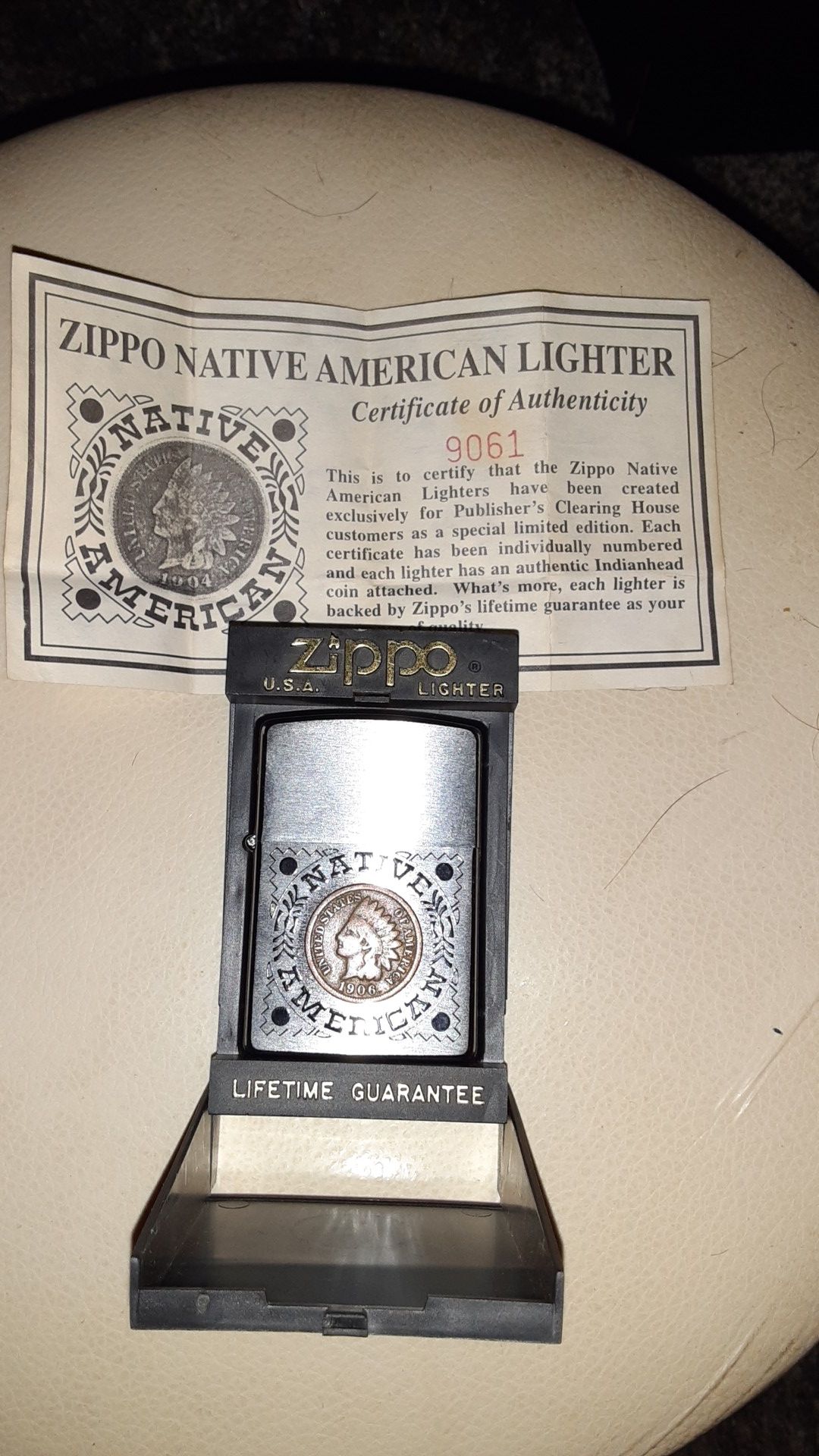 Native American 1906 penny zippo