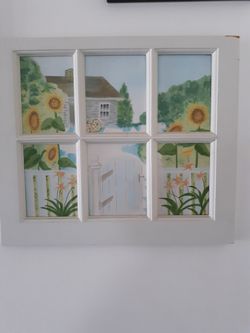 Window Frame Wall Sunflower Picture