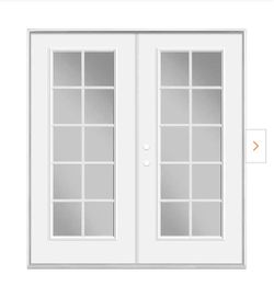 72 in. x 80 in. Primed White Steel Prehung Right-Hand Inswing 10- Lite Clear Glass Patio Door without Brickmold