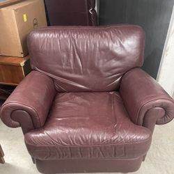 Leather Burgundy Love Seat